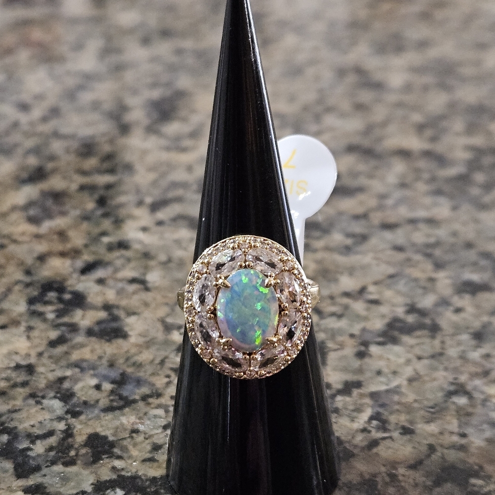 Bomb Party RG70500 "Ring Me In Light" Milky White Opal October Sz 7